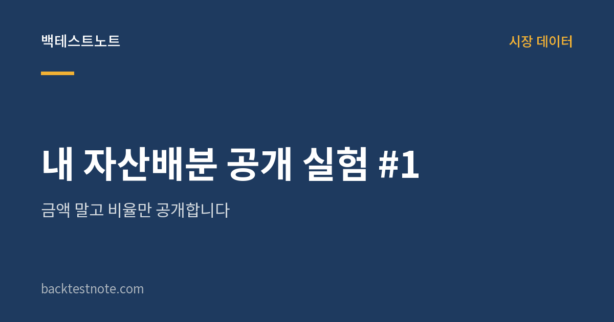 내 자산배분 공개 실험 #1 — 금액 말고 비율만 공개합니다