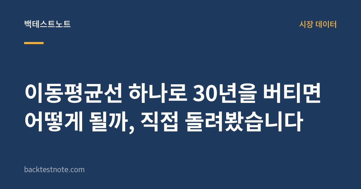 이동평균선 하나로 30년을 버티면 어떻게 될까, 직접 돌려봤습니다